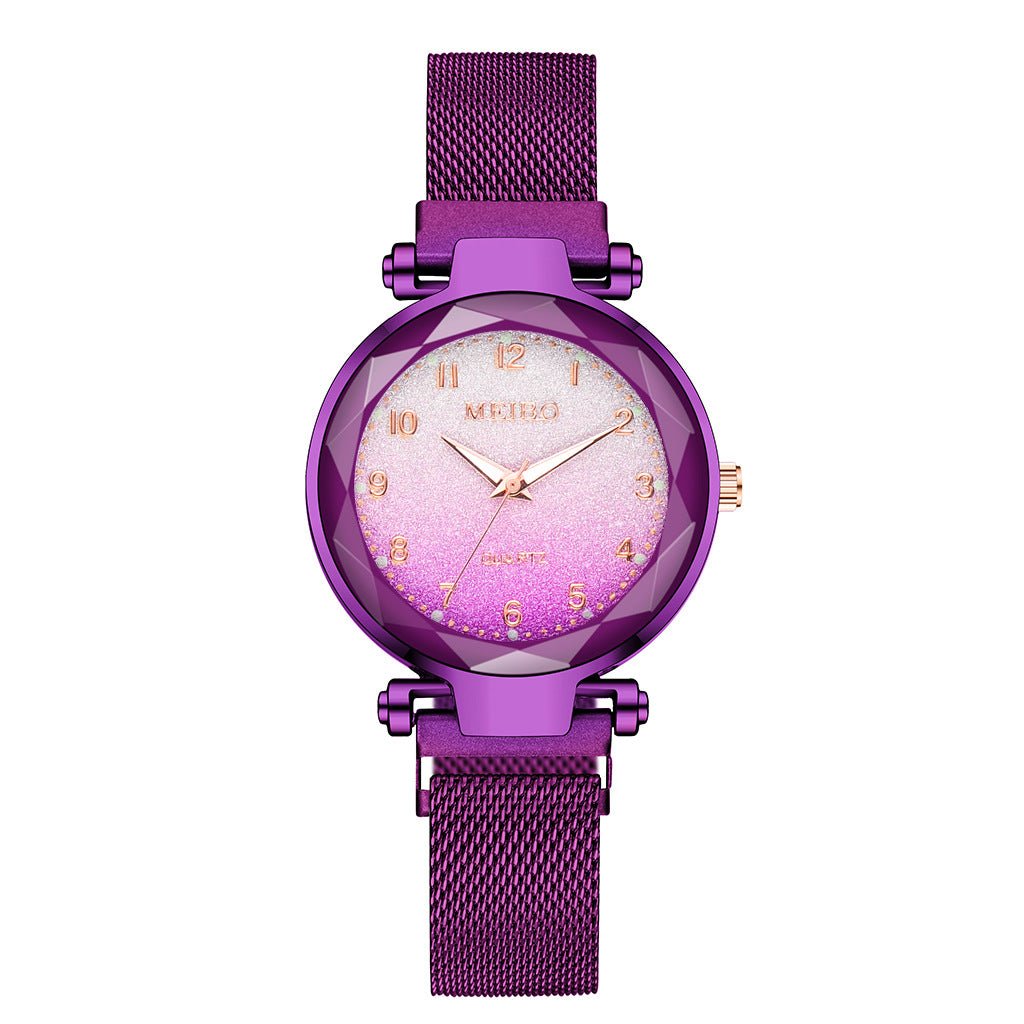 Fashion Watch Starry Sky Dial Watch Classic Ladies Magnet Buckle Quartz Watch Drop Shipping - Krosscanada