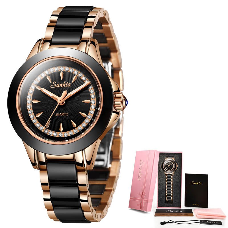 Fashion Women's Watch Luxury Ceramic Analog Watch - Krosscanada