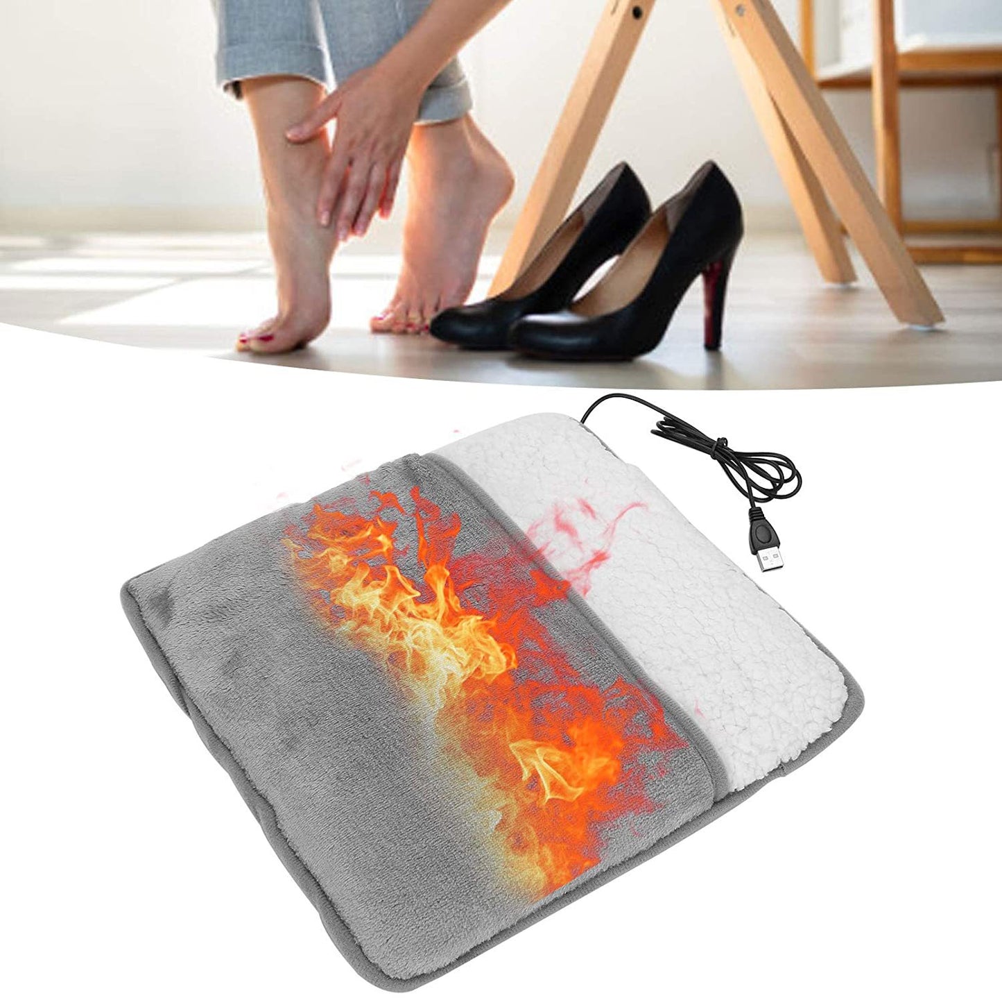 USB Heating Foot Warmer Warmer Treasure Cover Artifact Board Warm Shoe Board - KKscollecation
