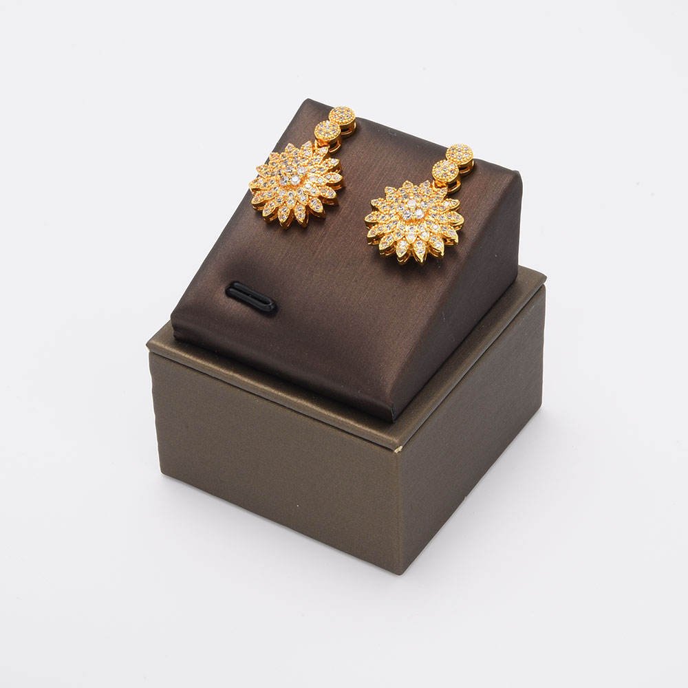 Flower Shape Jewelry Set Bridal Necklace Bracelet Ring And Earrings Jewelry Set Copper Jewelry Set - Krosscanada