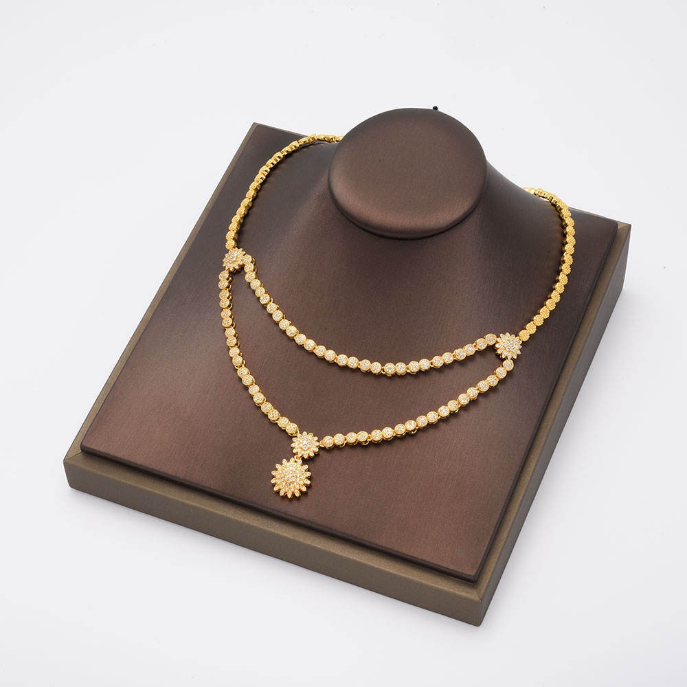 Flower Shape Jewelry Set Bridal Necklace Bracelet Ring And Earrings Jewelry Set Copper Jewelry Set - Krosscanada