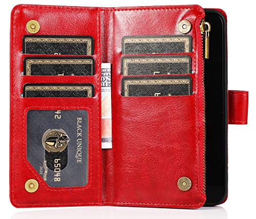 FLYEE Case Compatible with iPhone 12 Pro Max(6.7 inch,2020 Release),Wallet Case for Women and Girls with Card Holder,Detachable 2in1 Case Premium Leather Zipper Flip Case with Wrist Strap - Black - Krosscanada