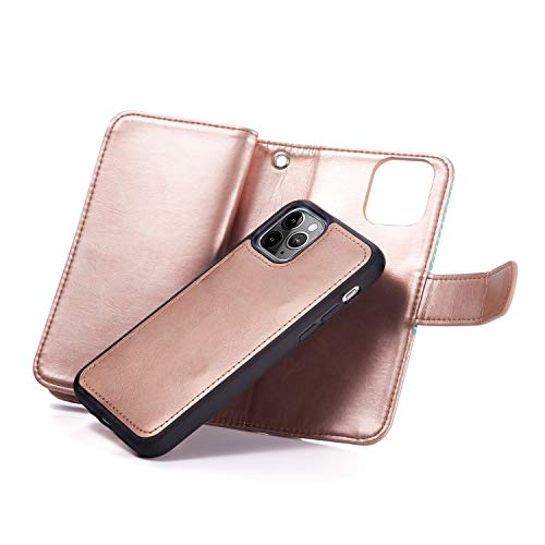 FLYEE Case Compatible with iPhone 12 Pro Max(6.7 inch,2020 Release),Wallet Case for Women and Girls with Card Holder,Detachable 2in1 Case Premium Leather Zipper Flip Case with Wrist Strap - Black - Krosscanada