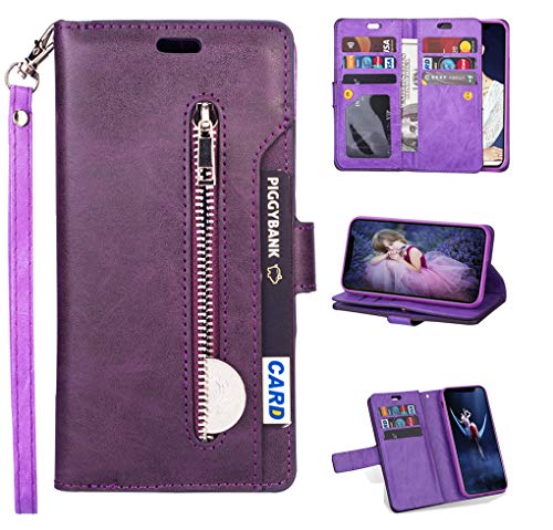 FLYEE Case Compatible with iPhone 12 Pro Max(6.7 inch,2020 Release),Wallet Case for Women and Girls with Card Holder,Detachable 2in1 Case Premium Leather Zipper Flip Case with Wrist Strap - Black - Krosscanada