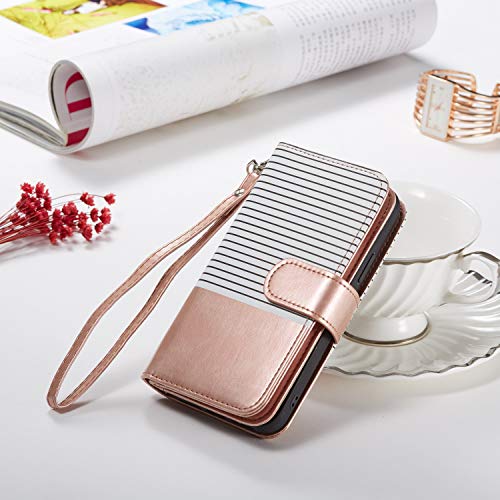 FLYEE Case Compatible with iPhone 12 Pro Max(6.7 inch,2020 Release),Wallet Case for Women and Girls with Card Holder,Detachable 2in1 Case Premium Leather Zipper Flip Case with Wrist Strap - Black - Krosscanada