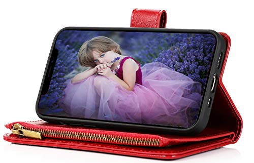 FLYEE Case Compatible with iPhone 12 Pro Max(6.7 inch,2020 Release),Wallet Case for Women and Girls with Card Holder,Detachable 2in1 Case Premium Leather Zipper Flip Case with Wrist Strap - Black - Krosscanada