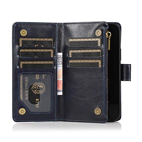 FLYEE Case Compatible with iPhone 12 Pro Max(6.7 inch,2020 Release),Wallet Case for Women and Girls with Card Holder,Detachable 2in1 Case Premium Leather Zipper Flip Case with Wrist Strap - Black - Krosscanada