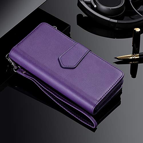 FLYEE Case Compatible with iPhone 12 Pro Max(6.7 inch,2020 Release),Wallet Case for Women and Girls with Card Holder,Detachable 2in1 Case Premium Leather Zipper Flip Case with Wrist Strap - Black - Krosscanada