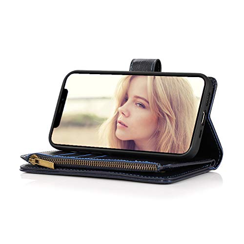 FLYEE Case Compatible with iPhone 12 Pro Max(6.7 inch,2020 Release),Wallet Case for Women and Girls with Card Holder,Detachable 2in1 Case Premium Leather Zipper Flip Case with Wrist Strap - Black - Krosscanada
