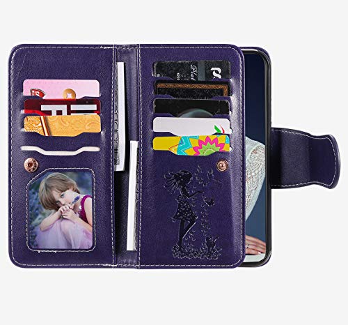 FLYEE Case Compatible with iPhone 12 Pro Max(6.7 inch,2020 Release),Wallet Case for Women and Girls with Card Holder,Detachable 2in1 Case Premium Leather Zipper Flip Case with Wrist Strap - Black - Krosscanada