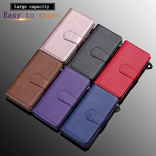 FLYEE Case Compatible with iPhone 12 Pro Max(6.7 inch,2020 Release),Wallet Case for Women and Girls with Card Holder,Detachable 2in1 Case Premium Leather Zipper Flip Case with Wrist Strap - Black - Krosscanada