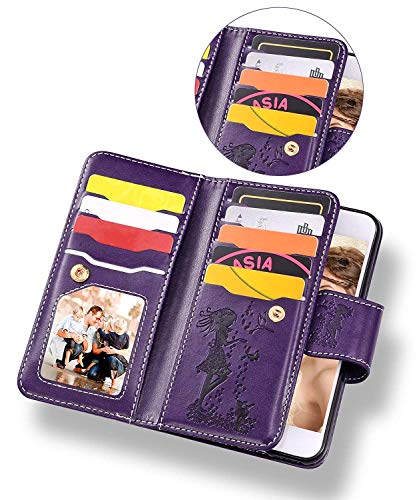 FLYEE Case Compatible with iPhone 12 Pro Max(6.7 inch,2020 Release),Wallet Case for Women and Girls with Card Holder,Detachable 2in1 Case Premium Leather Zipper Flip Case with Wrist Strap - Black - Krosscanada