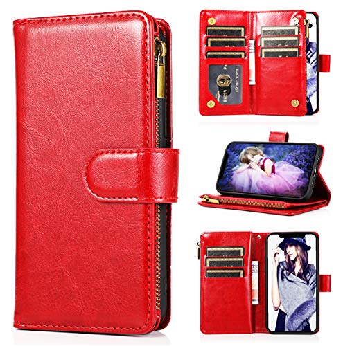 FLYEE Case Compatible with iPhone 12 Pro Max(6.7 inch,2020 Release),Wallet Case for Women and Girls with Card Holder,Detachable 2in1 Case Premium Leather Zipper Flip Case with Wrist Strap - Black - Krosscanada