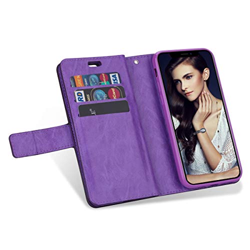 FLYEE Case Compatible with iPhone 12 Pro Max(6.7 inch,2020 Release),Wallet Case for Women and Girls with Card Holder,Detachable 2in1 Case Premium Leather Zipper Flip Case with Wrist Strap - Black - Krosscanada