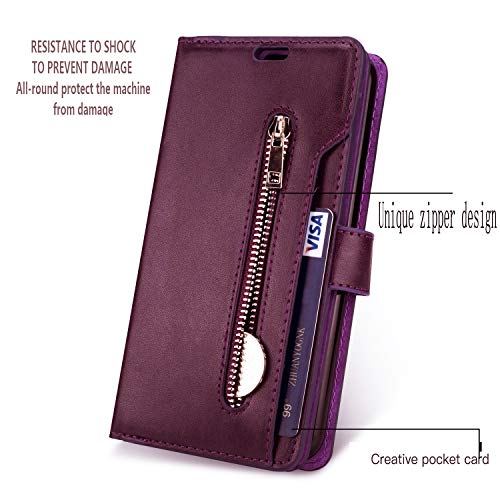 FLYEE Case Compatible with iPhone 12 Pro Max(6.7 inch,2020 Release),Wallet Case for Women and Girls with Card Holder,Detachable 2in1 Case Premium Leather Zipper Flip Case with Wrist Strap - Black - Krosscanada