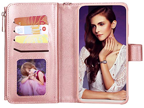 FLYEE Case Compatible with iPhone 12 Pro Max(6.7 inch,2020 Release),Wallet Case for Women and Girls with Card Holder,Detachable 2in1 Case Premium Leather Zipper Flip Case with Wrist Strap - Black - Krosscanada