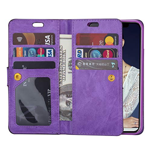 FLYEE Case Compatible with iPhone 12 Pro Max(6.7 inch,2020 Release),Wallet Case for Women and Girls with Card Holder,Detachable 2in1 Case Premium Leather Zipper Flip Case with Wrist Strap - Black - Krosscanada