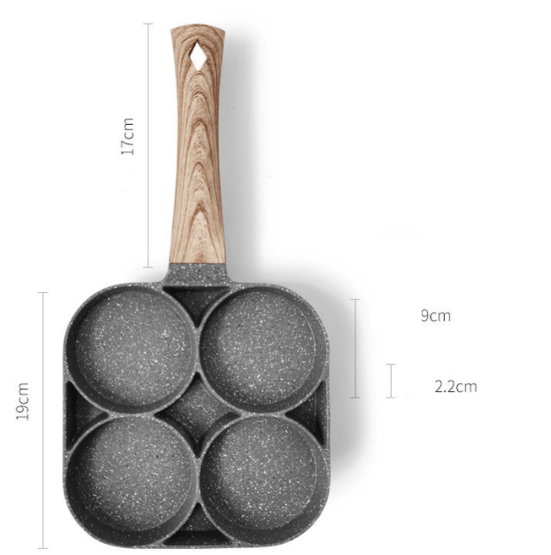 Four Hole Omelette Pan, Non - stick Pan - Krosscanada