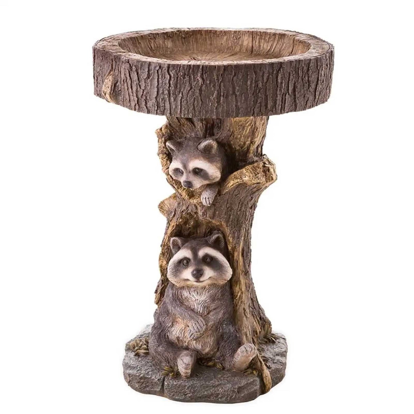 Garden Decoration Raccoon Resin Ornaments Handicraft Gardening Bird Drinking Ornaments - Krosscanada