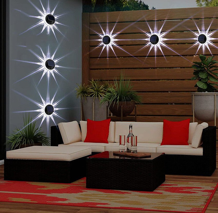 Garden Fence Lighting Solar Wall Light Home Decor Round Solar Lamp Led - Krosscanada
