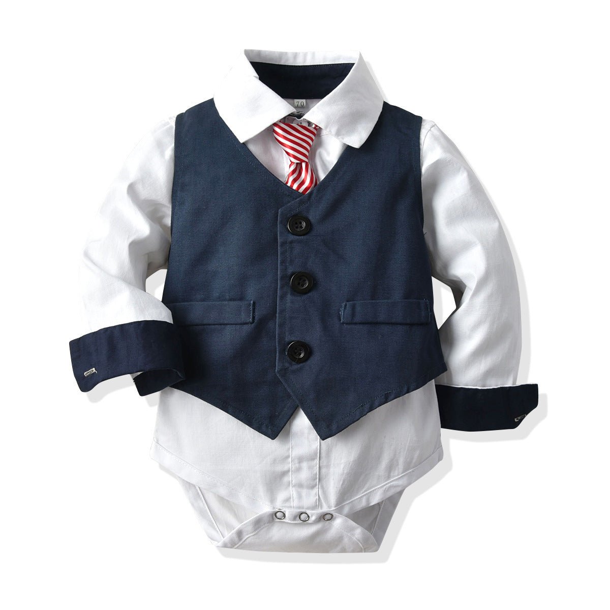 Gentleman's Suit Baby One - piece Romper Long - sleeved Romper - Krosscanada
