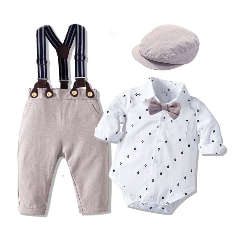 Gentleman's Suit Baby One - piece Romper Long - sleeved Romper - Krosscanada