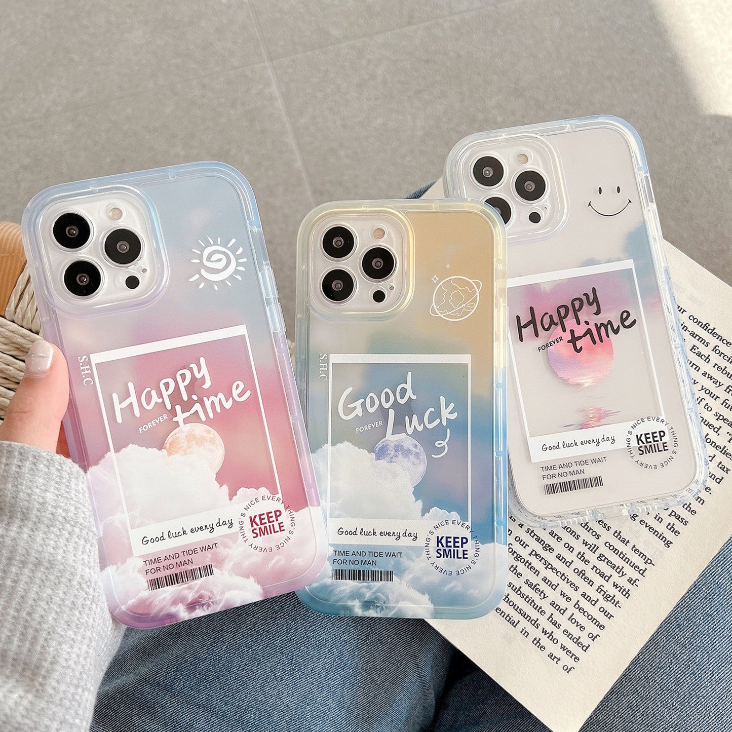 Gradient Transparent Color Cloud Letter 13 12 11 Pro Pro Max Mobile Phone Case - Krosscanada