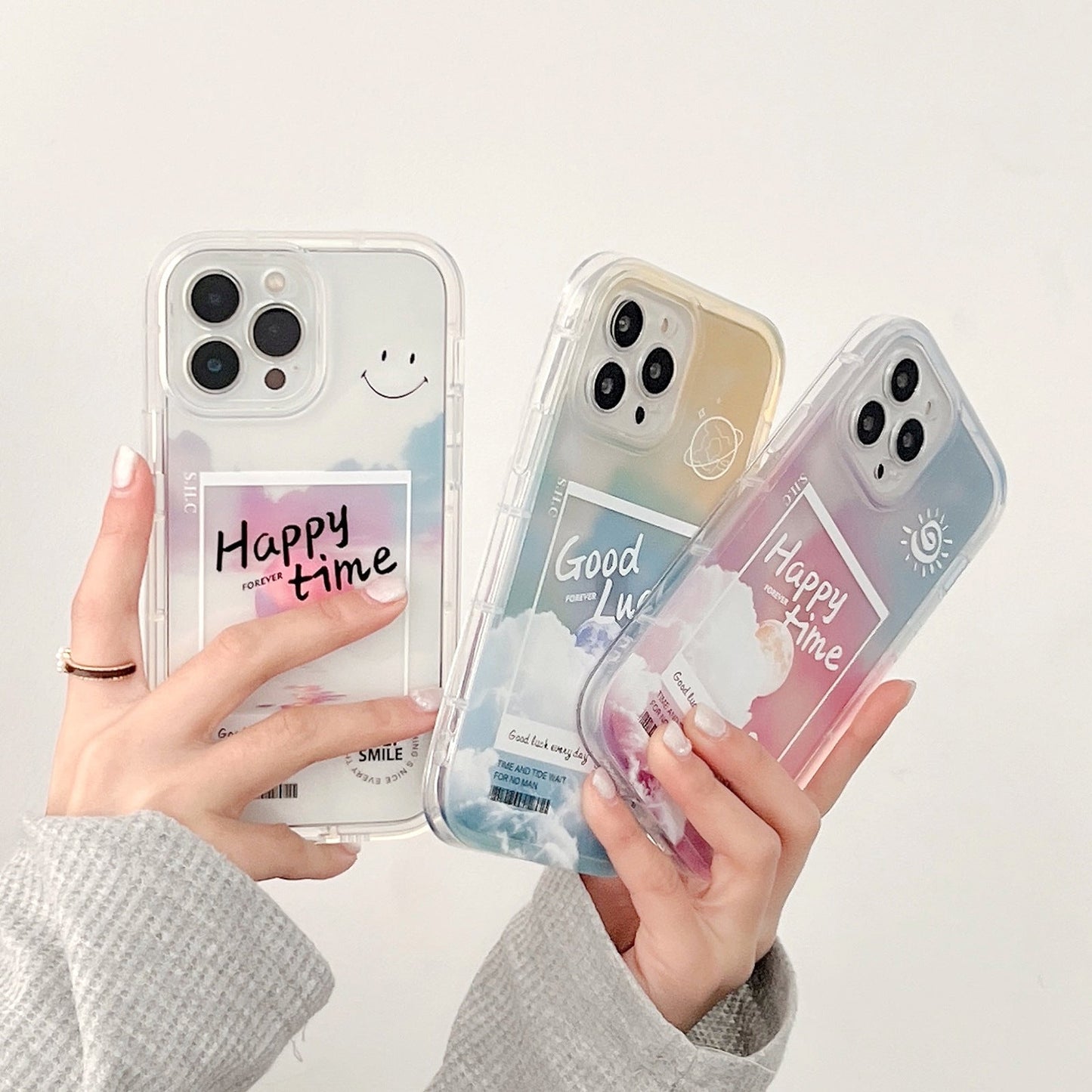Gradient Transparent Color Cloud Letter 13 12 11 Pro Pro Max Mobile Phone Case - Krosscanada