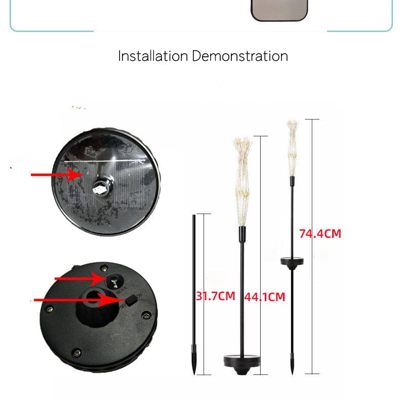 Ground - Inserted Firework Lights Christmas Outdoor LED Holiday Sky Starry Lights Lawn Christmas Lights Solar String Lights - Krosscanada