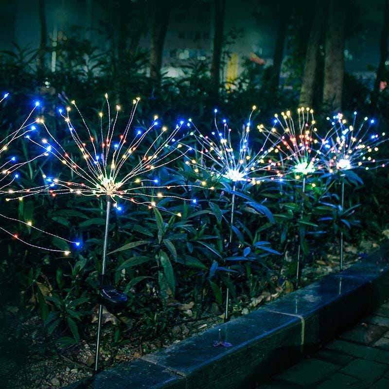 Ground - Inserted Firework Lights Christmas Outdoor LED Holiday Sky Starry Lights Lawn Christmas Lights Solar String Lights - Krosscanada