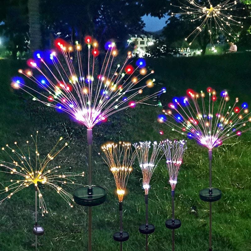 Ground - Inserted Firework Lights Christmas Outdoor LED Holiday Sky Starry Lights Lawn Christmas Lights Solar String Lights - Krosscanada