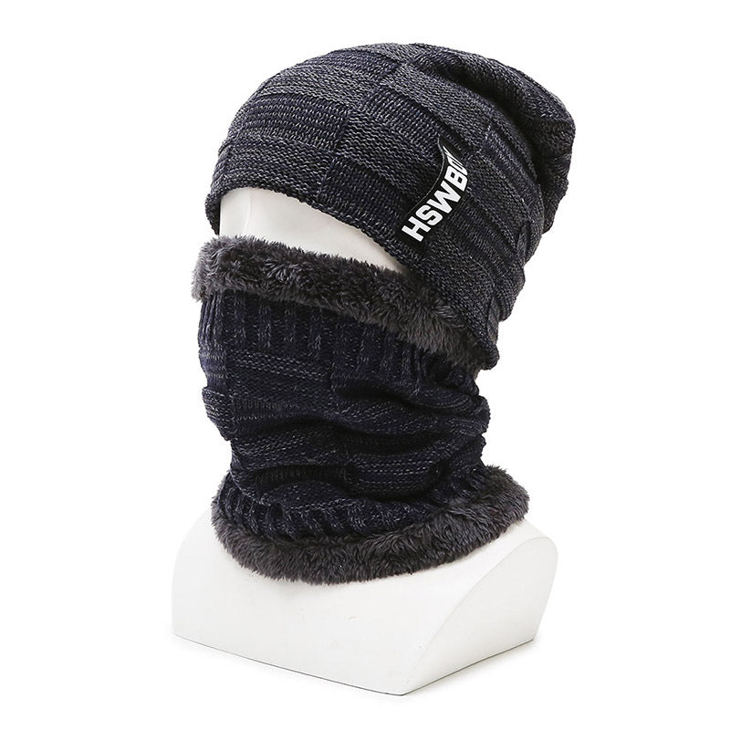 Hat Men's Winter Fleece Lined Padded Warm Keeping Woolen Knitted Hat - Krosscanada
