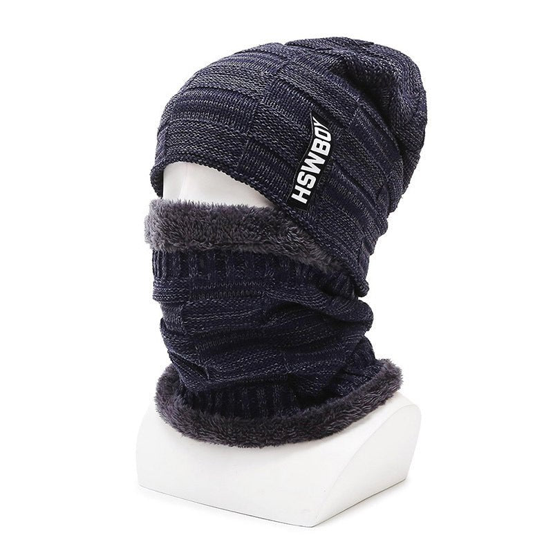 Hat Men's Winter Fleece Lined Padded Warm Keeping Woolen Knitted Hat - Krosscanada