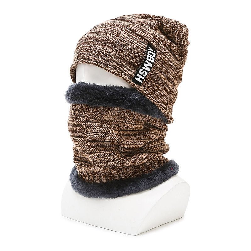 Hat Men's Winter Fleece Lined Padded Warm Keeping Woolen Knitted Hat - Krosscanada