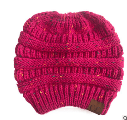 High Bun Ponytail Beanie Hat Chunky Soft Stretch Cable Knit Warm Fuzzy Lined Skull Beanie Acrylic Hats Men And Women - Krosscanada