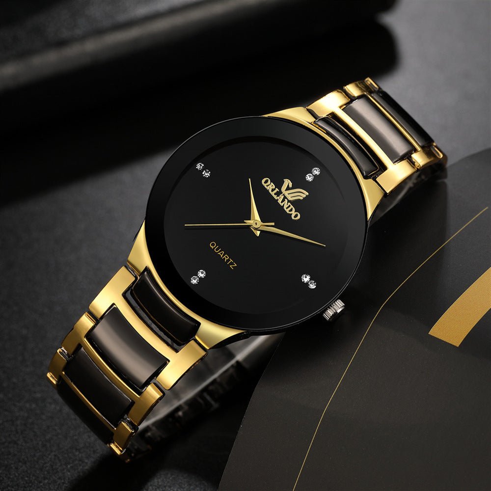 High - end Men's Business Fashion Steel Strap Watch Two - color Strap - Krosscanada