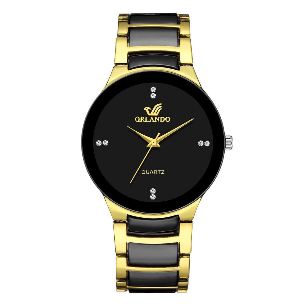 High - end Men's Business Fashion Steel Strap Watch Two - color Strap - Krosscanada