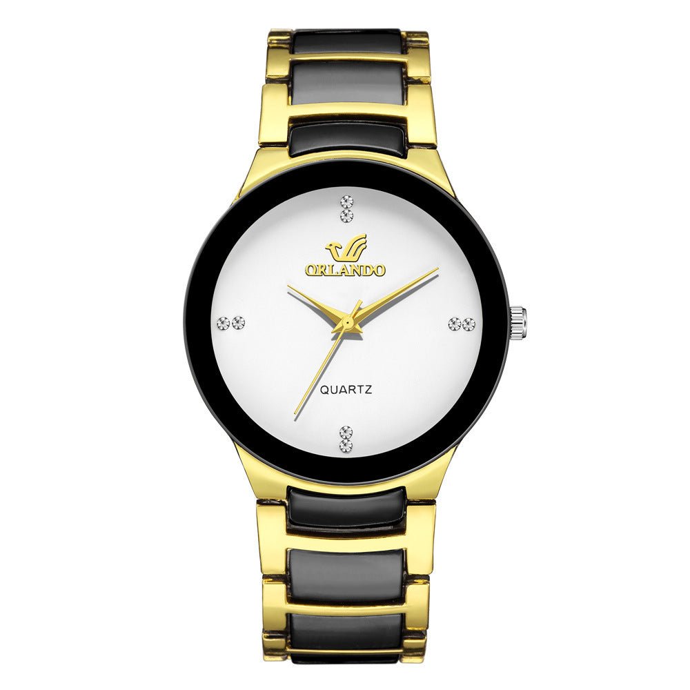 High - end Men's Business Fashion Steel Strap Watch Two - color Strap - Krosscanada