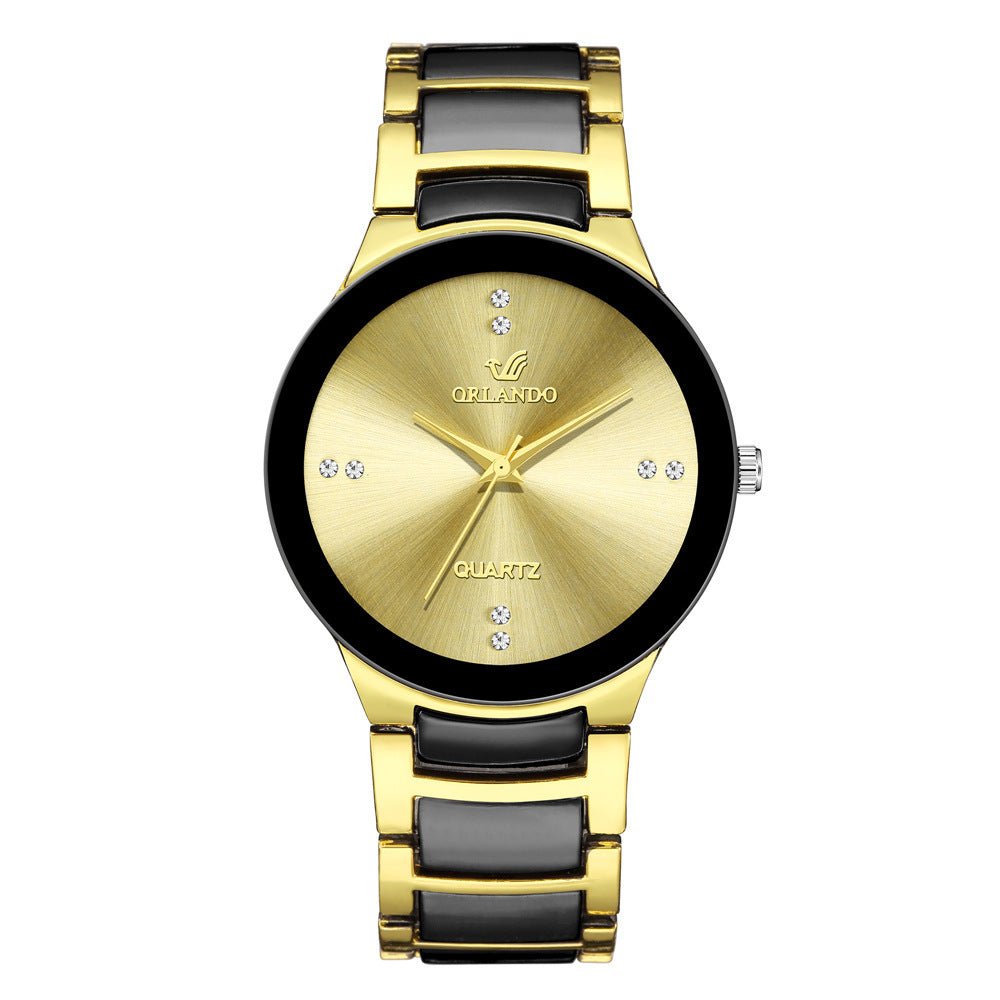 High - end Men's Business Fashion Steel Strap Watch Two - color Strap - Krosscanada