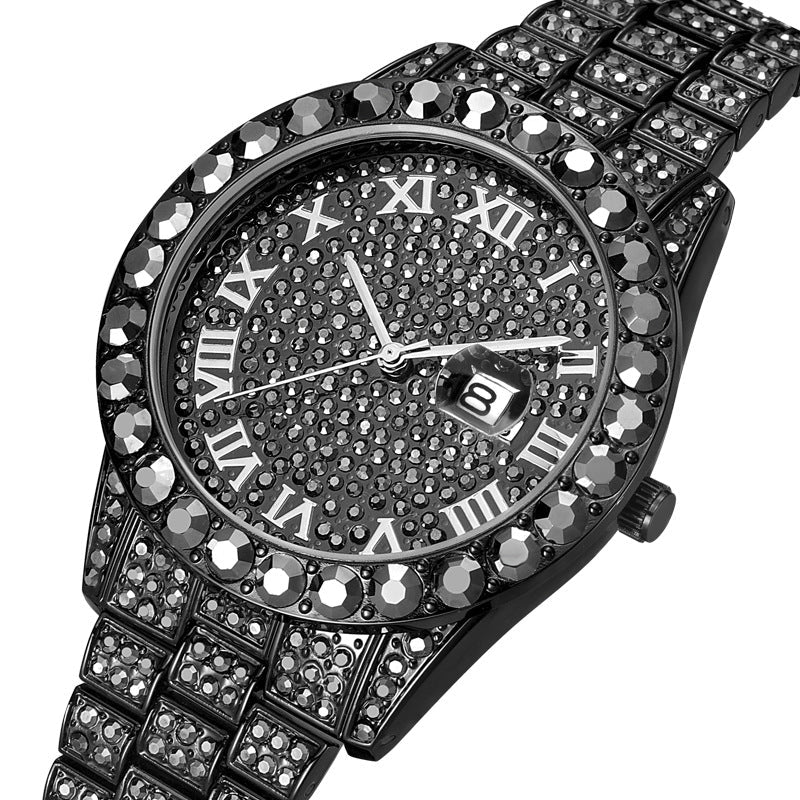 Hip Hop Full Rhinestone Men's Watch - Krosscanada