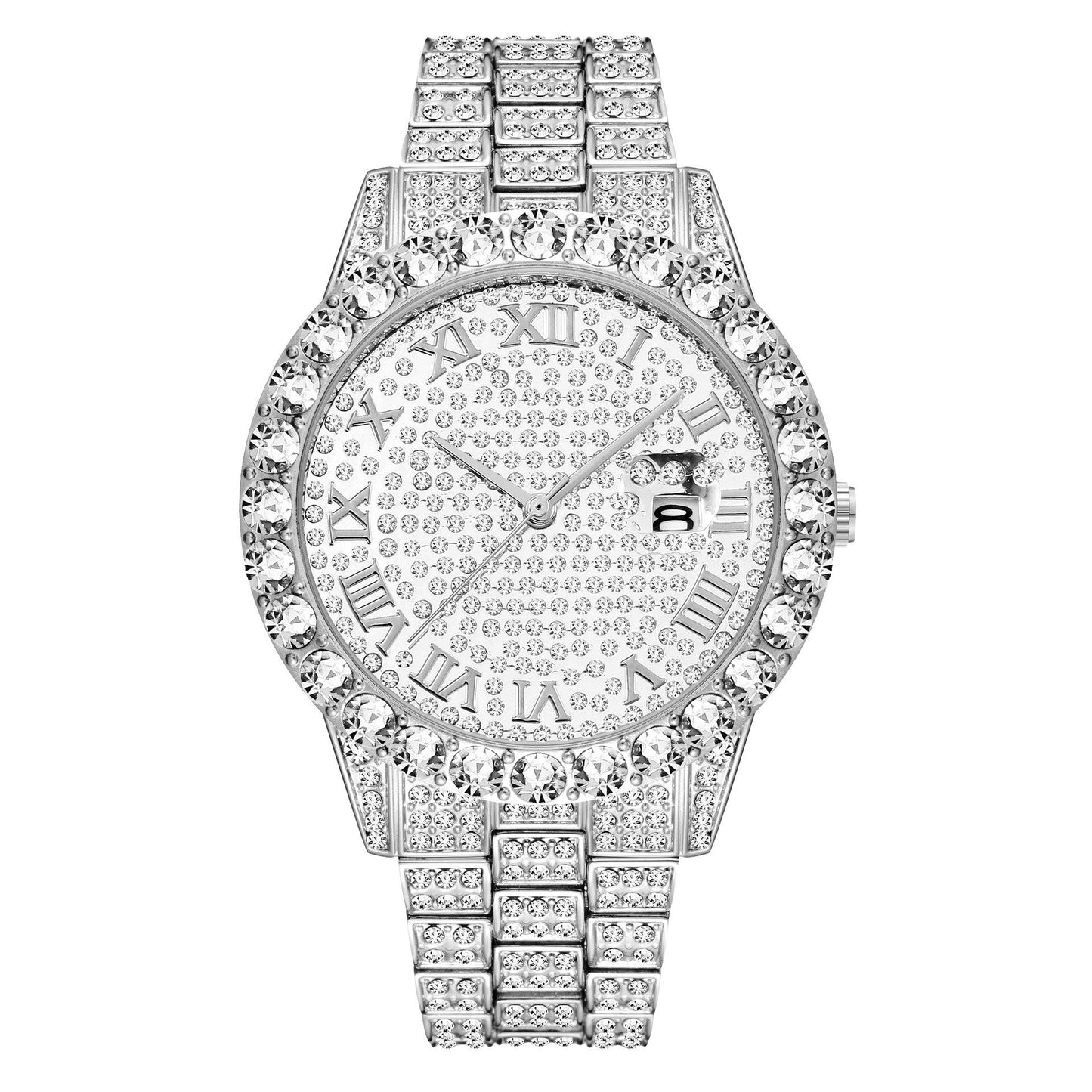 Hip Hop Full Rhinestone Men's Watch - Krosscanada