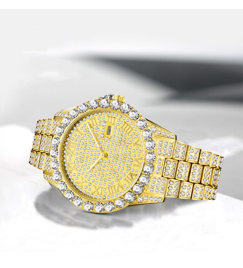 Hip Hop Full Rhinestone Men's Watch - Krosscanada
