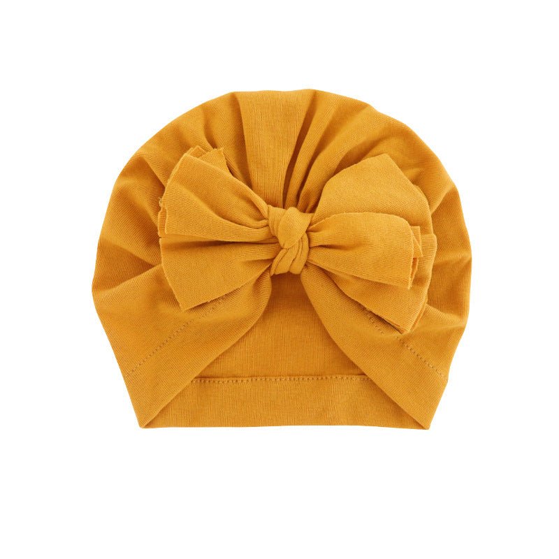 Hooded Hat with Bowknot Wrapped Turban Solid Color Hat - Krosscanada