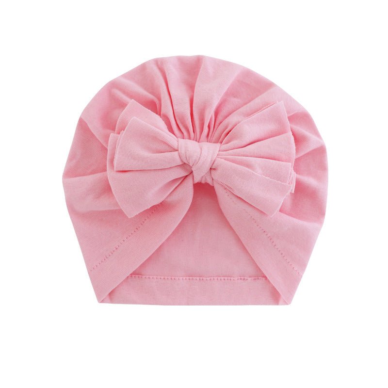 Hooded Hat with Bowknot Wrapped Turban Solid Color Hat - Krosscanada