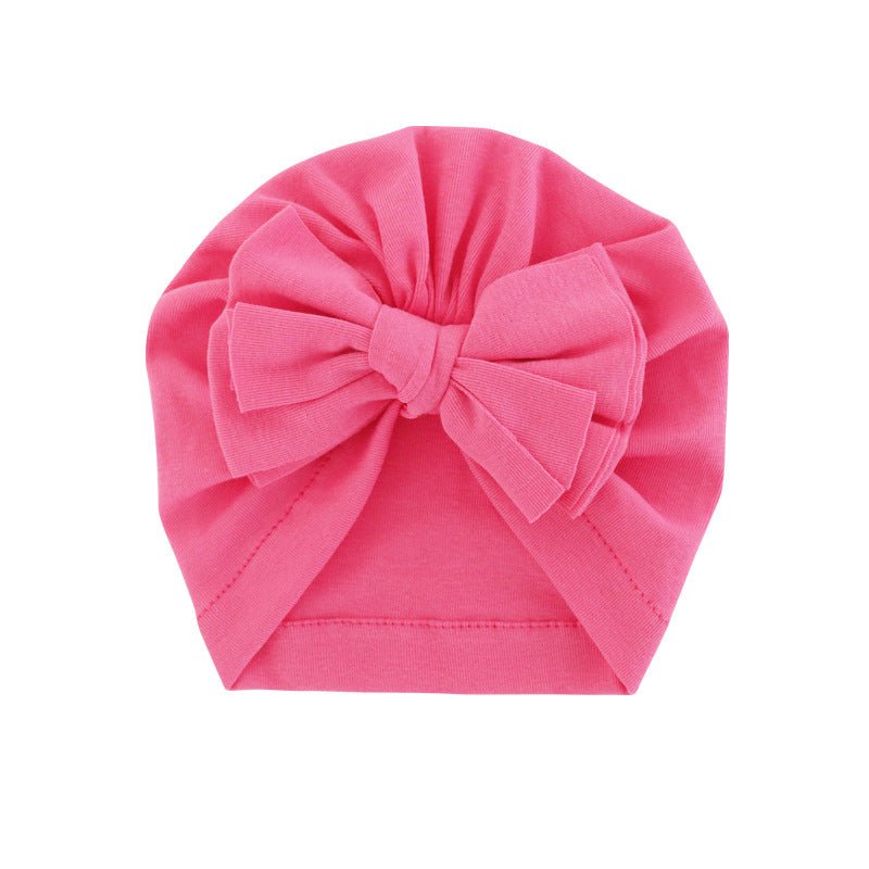 Hooded Hat with Bowknot Wrapped Turban Solid Color Hat - Krosscanada