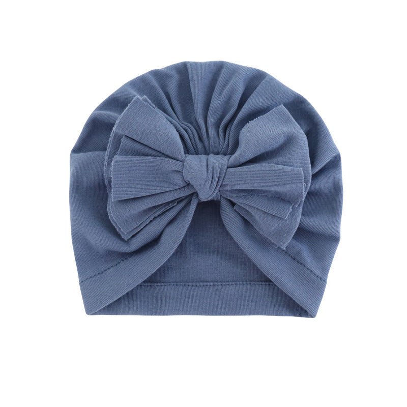 Hooded Hat with Bowknot Wrapped Turban Solid Color Hat - Krosscanada