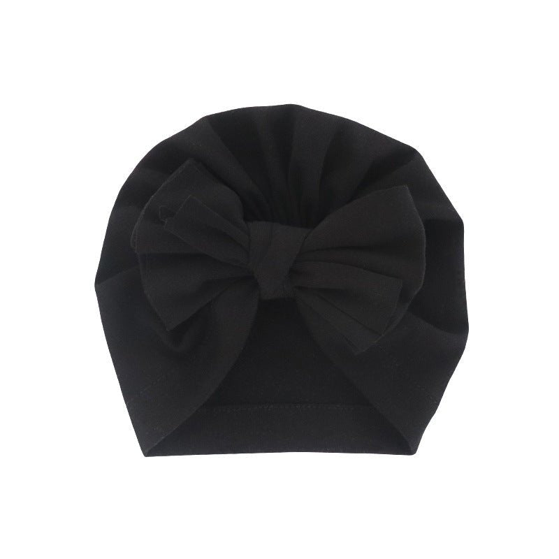 Hooded Hat with Bowknot Wrapped Turban Solid Color Hat - Krosscanada
