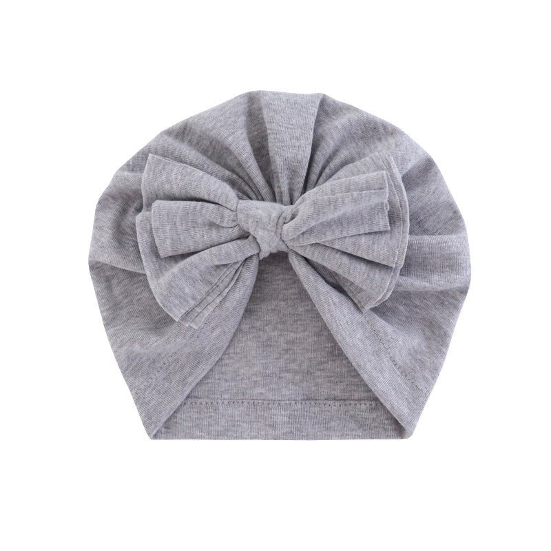 Hooded Hat with Bowknot Wrapped Turban Solid Color Hat - Krosscanada
