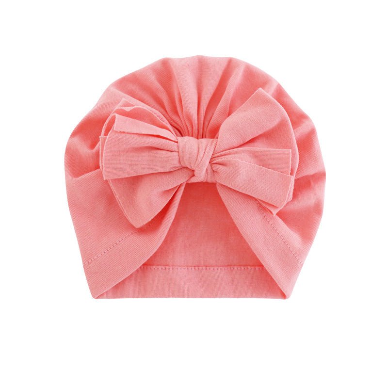 Hooded Hat with Bowknot Wrapped Turban Solid Color Hat - Krosscanada