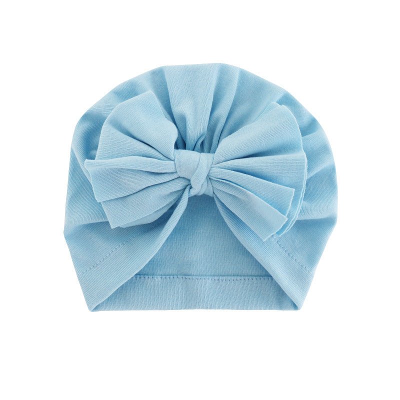Hooded Hat with Bowknot Wrapped Turban Solid Color Hat - Krosscanada